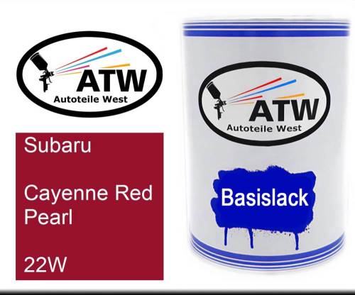 Subaru, Cayenne Red Pearl, 22W: 500ml Lackdose, von ATW Autoteile West.